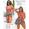 image:imageArolina Womens One Piece Swimsuit Tummy Control Bathing Suit U Wire Slimming Swim Dress Plus Size Body Shaping SwimwearCoral Pink Leaf