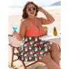 image:imageArolina Womens One Piece Swimsuit Tummy Control Bathing Suit U Wire Slimming Swim Dress Plus Size Body Shaping SwimwearCoral Pink Leaf