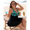 image:imageArolina Womens One Piece Swimsuit Tummy Control Bathing Suit U Wire Slimming Swim Dress Plus Size Body Shaping SwimwearFluorescent Green Leaves