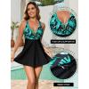 image:imageArolina Womens One Piece Swimsuit Tummy Control Bathing Suit U Wire Slimming Swim Dress Plus Size Body Shaping SwimwearFluorescent Green Leaves