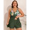 image:imageArolina Womens Plus Size Tankini Swimsuits Swim Dress Two Piece Bathing Suits V Neck Swimwear with High Waist BoyshortsArmy Green