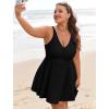 image:imageArolina Womens Plus Size Tankini Swimsuits Swim Dress Two Piece Bathing Suits V Neck Swimwear with High Waist BoyshortsBlack