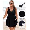 image:imageArolina Womens Plus Size Tankini Swimsuits Swim Dress Two Piece Bathing Suits V Neck Swimwear with High Waist BoyshortsBlack