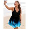 image:imageArolina Womens Plus Size Tankini Swimsuits Swim Dress Two Piece Bathing Suits V Neck Swimwear with High Waist BoyshortsBlack Lake Blue