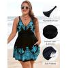 image:imageArolina Womens Plus Size Tankini Swimsuits Swim Dress Two Piece Bathing Suits V Neck Swimwear with High Waist BoyshortsBlue Flower