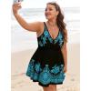 image:imageArolina Womens Plus Size Tankini Swimsuits Swim Dress Two Piece Bathing Suits V Neck Swimwear with High Waist BoyshortsBlue Flower