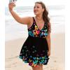 image:imageArolina Womens Plus Size Tankini Swimsuits Swim Dress Two Piece Bathing Suits V Neck Swimwear with High Waist BoyshortsButterfly