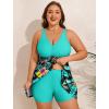 image:imageArolina Womens Plus Size Tankini Swimsuits Swim Dress Two Piece Bathing Suits V Neck Swimwear with High Waist BoyshortsTropical Flowers