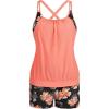 image:imageArolina Tankini Swimsuits for Women Modest Two Piece Blouson Bathing Suit Tank Top with Boy Shorts Pockets S24WOrange Flowers