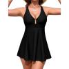 image:imageArolina Womens One Piece Swimsuit Tummy Control Bathing Suit U Wire Slimming Swim Dress Plus Size Body Shaping SwimwearBlack