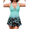 image:imageArolina Womens One Piece Swimsuit Tummy Control Bathing Suit U Wire Slimming Swim Dress Plus Size Body Shaping SwimwearBlue Butterfly