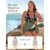 image:imageArolina Womens One Piece Swimsuit Tummy Control Bathing Suit U Wire Slimming Swim Dress Plus Size Body Shaping SwimwearGreen Floral