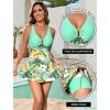 image:imageArolina Womens One Piece Swimsuit Tummy Control Bathing Suit U Wire Slimming Swim Dress Plus Size Body Shaping SwimwearLake Green Floral
