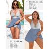 image:imageArolina Womens One Piece Swimsuit Tummy Control Bathing Suit U Wire Slimming Swim Dress Plus Size Body Shaping SwimwearStriped Grey Blue