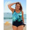 image:imageArolina Tankini Tops for Women Modest Swim Tops Only Bathing Suit with Side Straps No Bottom S22WBlue Flowers