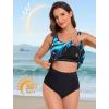 image:imageArolina Tankini Tops for Women Modest Swim Tops Only Bathing Suit with Side Straps No Bottom S22WBlue Oblique Stripes