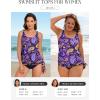 image:imageArolina Tankini Tops for Women Modest Swim Tops Only Bathing Suit with Side Straps No Bottom S22WPurple Paisley Print