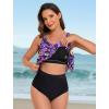 image:imageArolina Tankini Tops for Women Modest Swim Tops Only Bathing Suit with Side Straps No Bottom S22WPurple Paisley Print