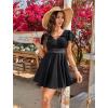 image:imageArolina Womens Plus Size Tankini Swimsuits Swim Dress Mesh Bathing Suits Two Piece Ruffle V Neck Swimwear with Swim ShortsBlack