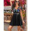 image:imageArolina Womens Plus Size Tankini Swimsuits Swim Dress Mesh Bathing Suits Two Piece Ruffle V Neck Swimwear with Swim ShortsBlack Flowers