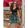 image:imageArolina Womens Plus Size Tankini Swimsuits Swim Dress Mesh Bathing Suits Two Piece Ruffle V Neck Swimwear with Swim ShortsBlack Paisley