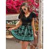image:imageArolina Womens Plus Size Tankini Swimsuits Swim Dress Mesh Bathing Suits Two Piece Ruffle V Neck Swimwear with Swim ShortsBlack Paisley