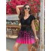 image:imageArolina Womens Plus Size Tankini Swimsuits Swim Dress Mesh Bathing Suits Two Piece Ruffle V Neck Swimwear with Swim ShortsBlack Rose Flower