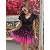 image:imageArolina Womens Plus Size Tankini Swimsuits Swim Dress Mesh Bathing Suits Two Piece Ruffle V Neck Swimwear with Swim ShortsBlack Rose Flower