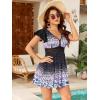 image:imageArolina Womens Plus Size Tankini Swimsuits Swim Dress Mesh Bathing Suits Two Piece Ruffle V Neck Swimwear with Swim ShortsDiamond Gradient