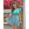 image:imageArolina Womens Plus Size Tankini Swimsuits Swim Dress Mesh Bathing Suits Two Piece Ruffle V Neck Swimwear with Swim ShortsLake Green Leopard