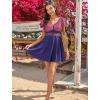 image:imageArolina Womens Plus Size Tankini Swimsuits Swim Dress Mesh Bathing Suits Two Piece Ruffle V Neck Swimwear with Swim ShortsPurple