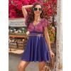 image:imageArolina Womens Plus Size Tankini Swimsuits Swim Dress Mesh Bathing Suits Two Piece Ruffle V Neck Swimwear with Swim ShortsPurple