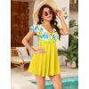 image:imageArolina Womens Plus Size Tankini Swimsuits Swim Dress Mesh Bathing Suits Two Piece Ruffle V Neck Swimwear with Swim ShortsYellow