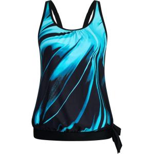 image:imageArolina Tankini Tops for Women Modest Swim Tops Only Bathing Suit with Side Straps No Bottom S22WBlue Oblique Stripes