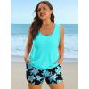 image:imageArolina 3 Piece Swimsuits for Women Tankini Sets Modest Bathing Suits Plus Size Swimsuit Swimwear 2026Blue Flowers