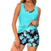 image:imageArolina 3 Piece Swimsuits for Women Tankini Sets Modest Bathing Suits Plus Size Swimsuit Swimwear 2026Blue Flowers