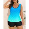image:imageArolina 3 Piece Swimsuits for Women Tankini Sets Modest Bathing Suits Plus Size Swimsuit Swimwear 2026Blue Green