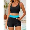 image:imageArolina 3 Piece Swimsuits for Women Tankini Sets Modest Bathing Suits Plus Size Swimsuit Swimwear 2026Blue Green