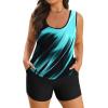 image:imageArolina 3 Piece Swimsuits for Women Tankini Sets Modest Bathing Suits Plus Size Swimsuit Swimwear 2026Blue Oblique Stripes