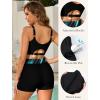 image:imageArolina 3 Piece Swimsuits for Women Tankini Sets Modest Bathing Suits Plus Size Swimsuit Swimwear 2026Blue Oblique Stripes