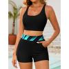 image:imageArolina 3 Piece Swimsuits for Women Tankini Sets Modest Bathing Suits Plus Size Swimsuit Swimwear 2026Blue Oblique Stripes