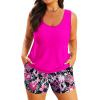 image:imageArolina 3 Piece Swimsuits for Women Tankini Sets Modest Bathing Suits Plus Size Swimsuit Swimwear 2026Rosered Flowers