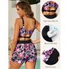 image:imageArolina 3 Piece Swimsuits for Women Tankini Sets Modest Bathing Suits Plus Size Swimsuit Swimwear 2026Rosered Flowers