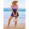image:imageArolina Women One Piece Swim Dress Tummy Control Modest Swimsuit Swim Skirt Bathing SuitPurple Butterfly