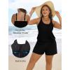 image:imageArolina Womens Plus Size Swim Romper One Piece Swimsuits Modest Bathing Suit with Pockets S24WBlack