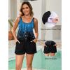 image:imageArolina Womens Plus Size Swim Romper One Piece Swimsuits Modest Bathing Suit with Pockets S24WBlue Shooting Star