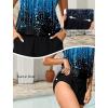 image:imageArolina Womens Plus Size Swim Romper One Piece Swimsuits Modest Bathing Suit with Pockets S24WBlue Shooting Star
