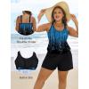 image:imageArolina Womens Plus Size Swim Romper One Piece Swimsuits Modest Bathing Suit with Pockets S24WBlue Shooting Star