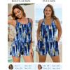 image:imageArolina Womens Plus Size Swim Romper One Piece Swimsuits Modest Bathing Suit with Pockets S24WBlue Tiedye