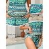 image:imageArolina Womens Plus Size Swim Romper One Piece Swimsuits Modest Bathing Suit with Pockets S24WGreen Geometry